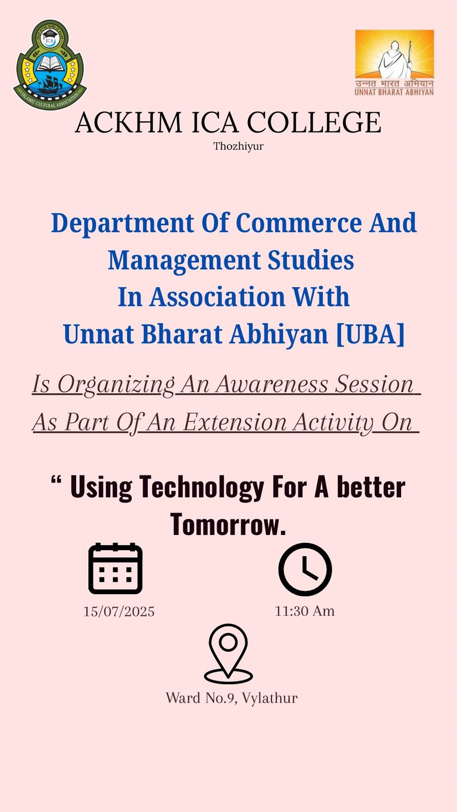 Using Technology for a better tomorrow – Dept of Commerce in Association with UBA