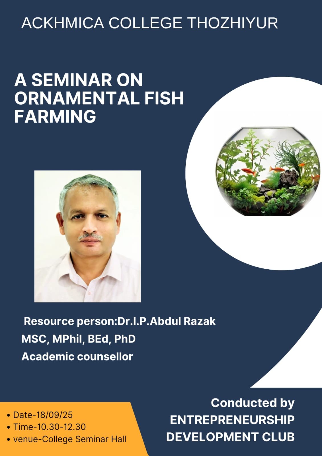 Seminar- Ornamental fish farming