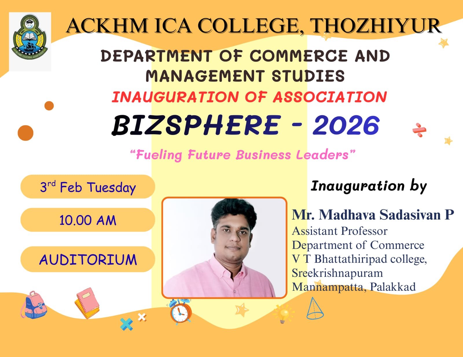 INAUGURATION OF ASSOCIATION OF DEPARTMENT OF COMMERCE AND MANAGEMENT STUDIES